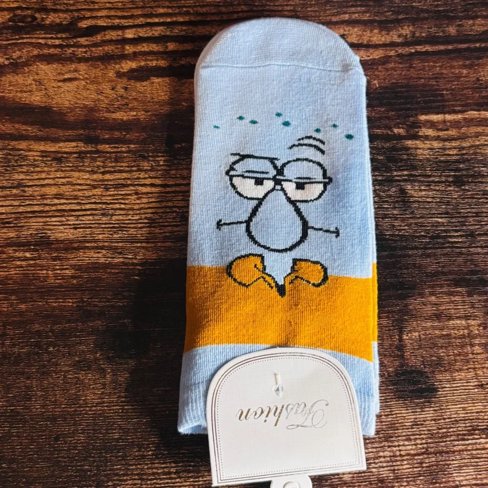 Nickelodeon Squidward Tentacles SpongeBob SquarePants Blue Novelty Crew Socks